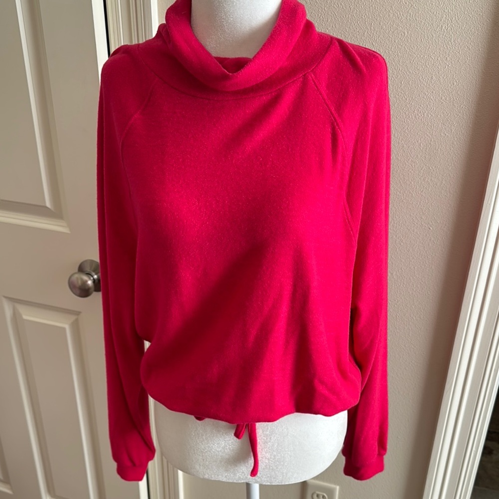 Women's Hot Pink Cowl Neck Sweater